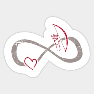 Infinite Love ∞ I Love Archery ∞ Bowing Sticker